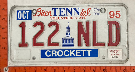 1995 Tennessee #122 NLD Passenger License Plate