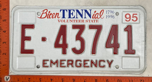 1995 Tennessee #E-43741 Emergency Vehicle License Plate