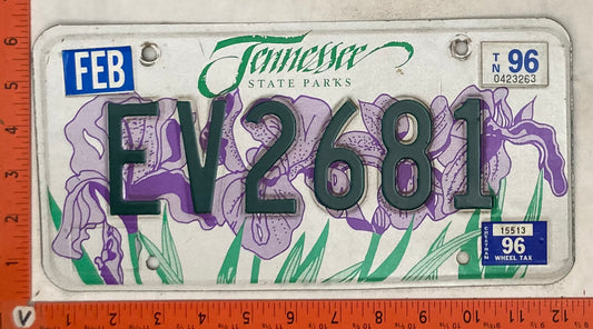 1996 Tennessee #EV2681 Passenger License Plate
