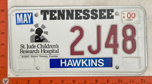 2000 Tennessee #2J48 Passenger License Plate