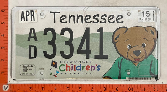 2015 Tennessee #A/D 3341 Passenger License Plate
