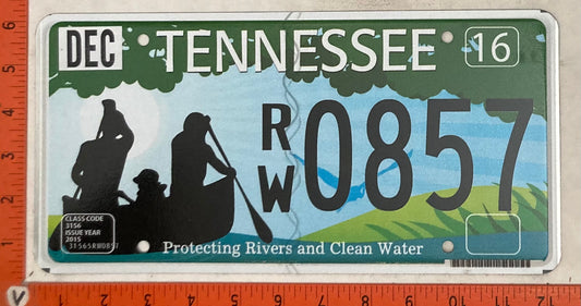 2016 Tennessee #R/W0857 Passenger License Plate