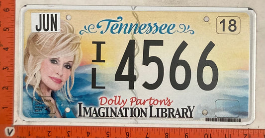 2018 Tennessee #I/L 4566 Passenger License Plate