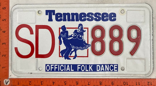 Undated Tennessee #SD 889 Passenger License Plate