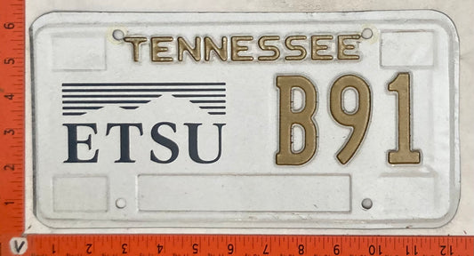 Undated Tennessee #B91 Passenger License Plate