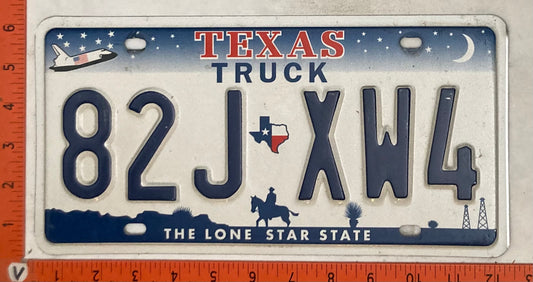 Undated Texas #82J XW4 Truck License Plate