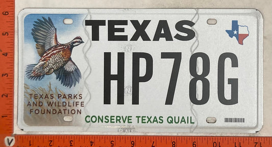 Undated Texas #HP78G Passenger License Plate