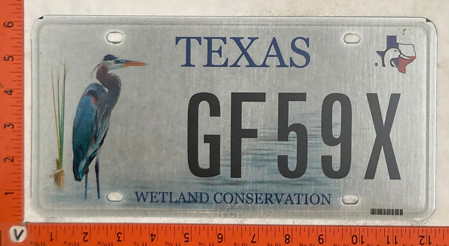 Undated Texas #GF59X Passenger License Plate