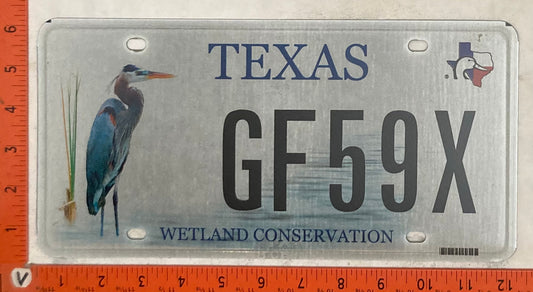 Undated Texas #GF59X Passenger License Plate