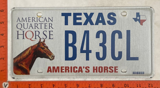 Undated Texas #B43CL Passenger License Plate