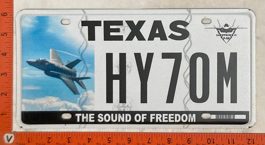 Undated Texas #HY70M Passenger License Plate