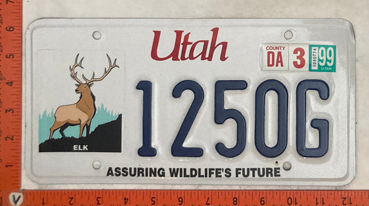 1999 Utah #1250G Passenger License Plate