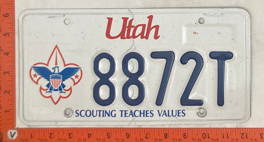 2008 Utah #8872T Passenger License Plate