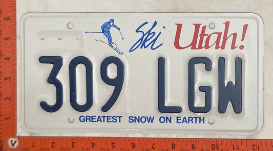 Undated Utah #309 LGW Passenger License Plate