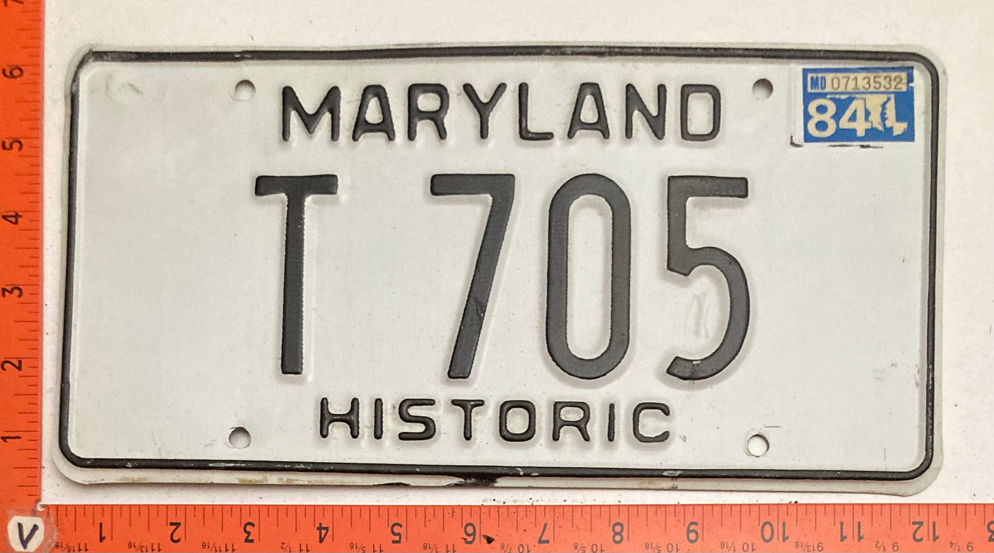 1984 Maryland #T 705 Historic License Plate