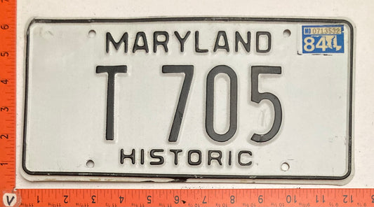 1984 Maryland #T 705 Historic License Plate