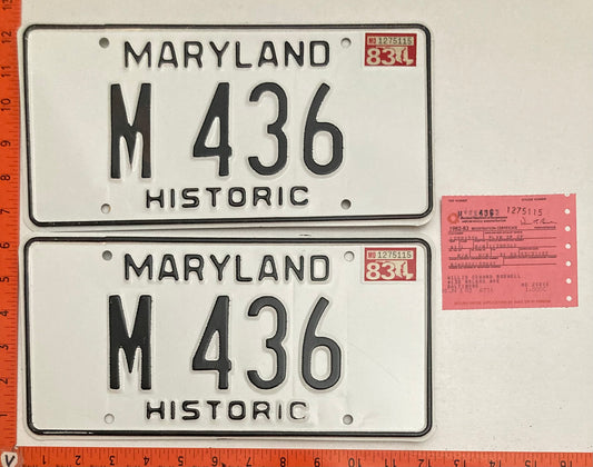 1983 Maryland #M 436 Historic License Plate