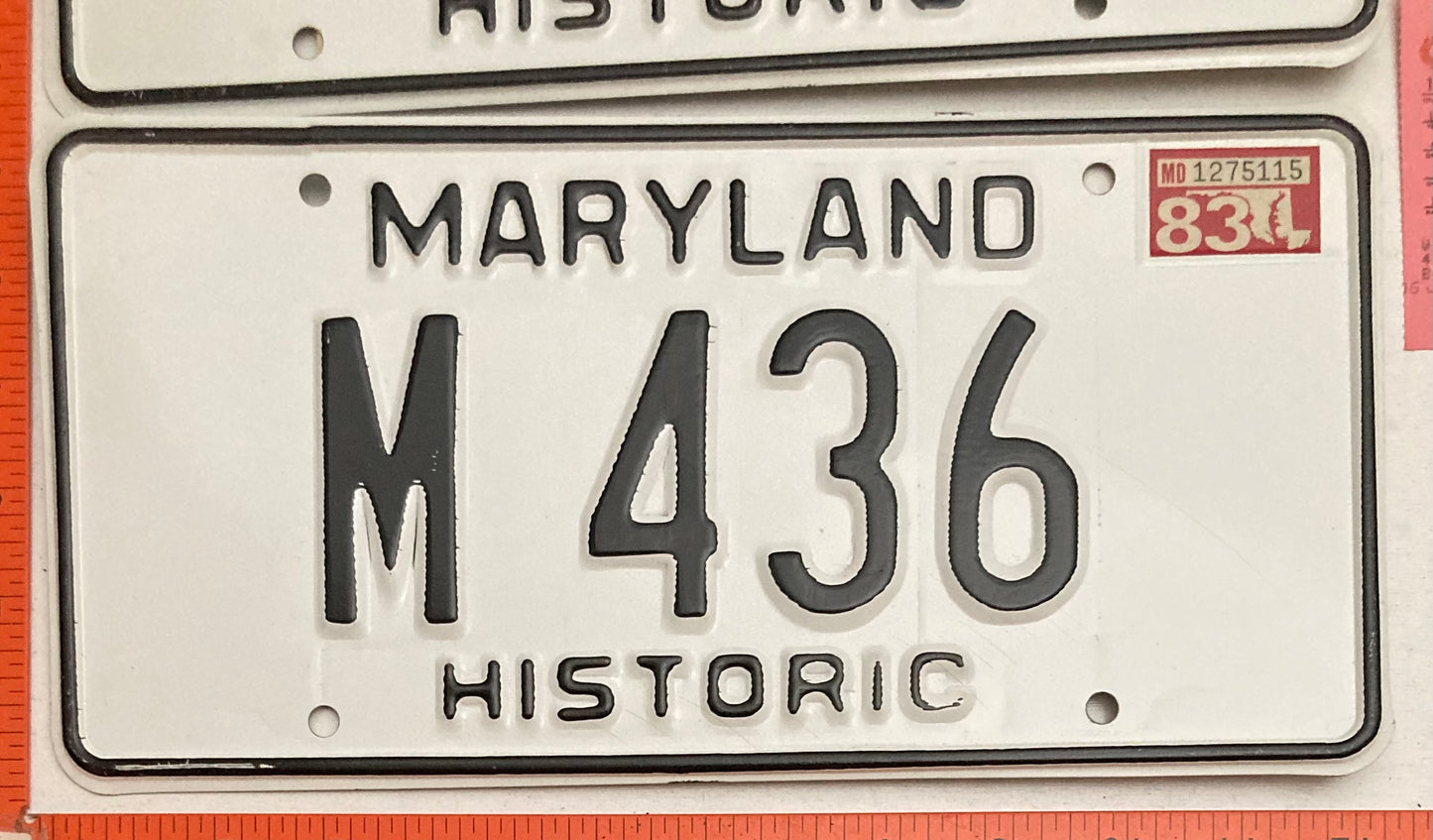 1983 Maryland #M 436 Historic License Plate