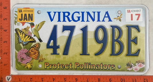 2017 Virginia #4719BE Passenger License Plate