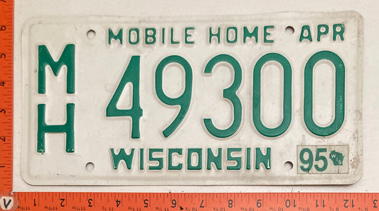 1995 Wisconsin #M/H 49300 Mobile Home License Plate