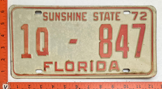 1972 Florida #1Q - 847 Antique Auto License Plate
