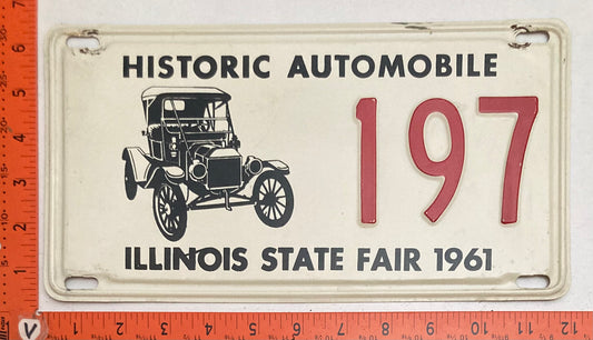 1961 Illinois #197 Historic Automobile License Plate
