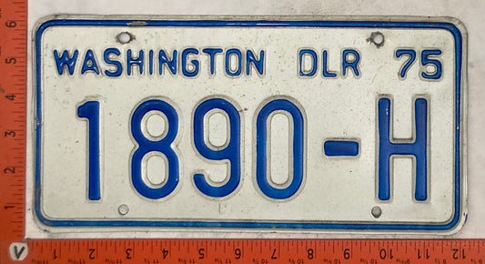 1975 Washington #1890-H Dealer License Plate