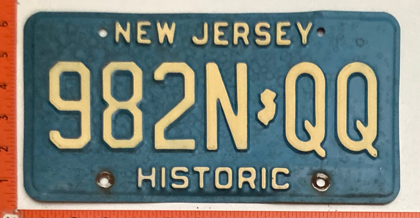 New Jersey 982N QQ Historic License Plate