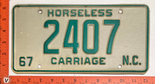 1967 North Carolina #2047 Horseless Carriage License Plate