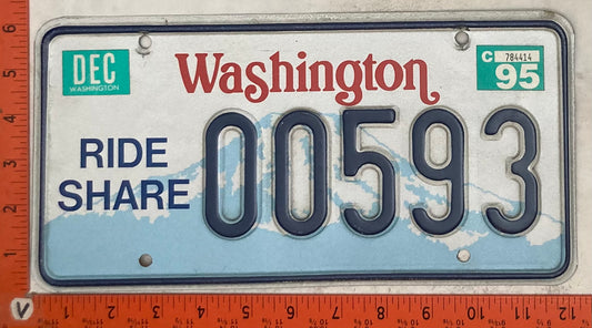 1995 Washington #00593 Ride Share License Plate
