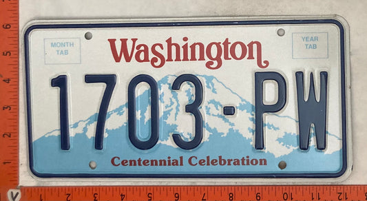 Undated Washington #1703-PW Prisoner of War Passenger License Plate