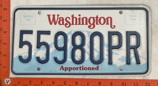 Undated Washington #55980PR Apportioned License Plate