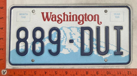 Undated Washington #889-DUI Passenger License Plate