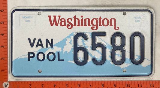 Undated Washington #6580 Van Pool License Plate