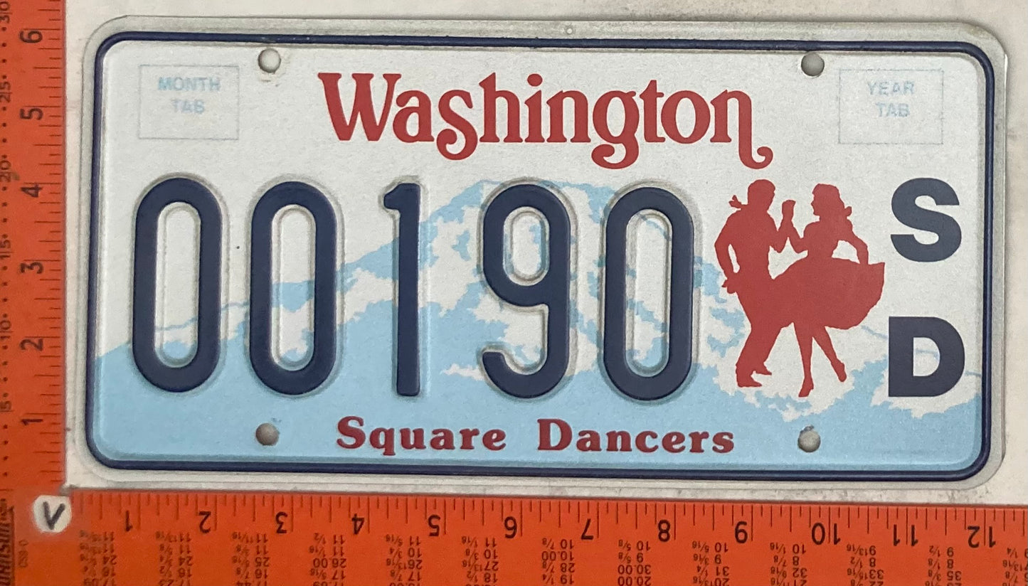 Undated Washington #00190 Passenger License Plate