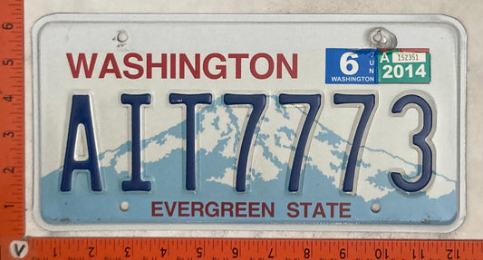 2014 Washington #AIT7773 Passenger License Plate