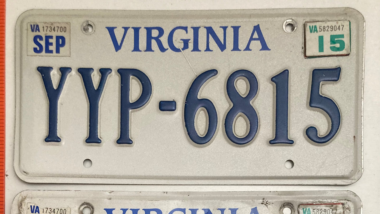 2015 Virginia #YYP-6815 Passenger license plates (Crafter)