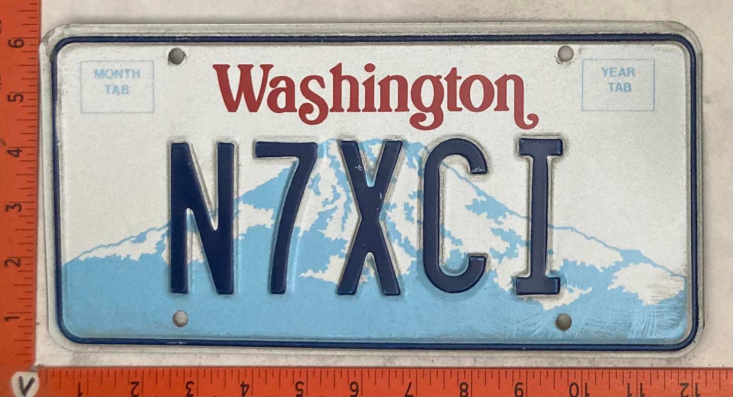 Undated Washington #N7XCI Passenger License Plate