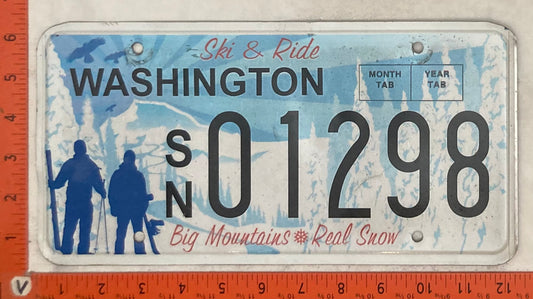 Undated Washington #S/N 01298 Passenger License Plate