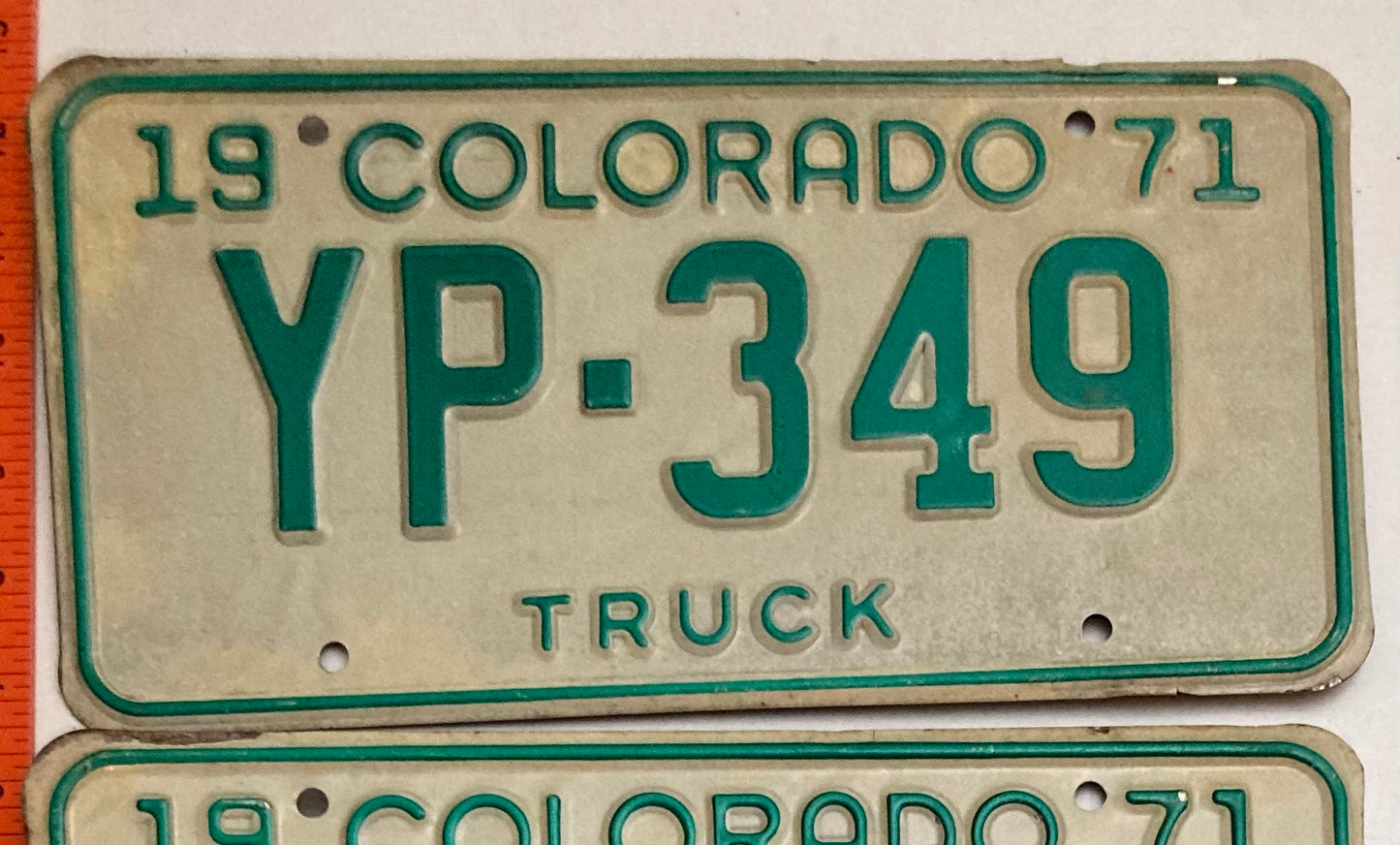 1971 Colorado #YP-349 Truck License Plate PAIR