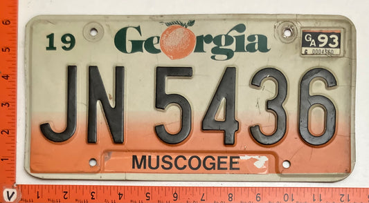 1993 Georgia #JN5436 Light Truck License Plate