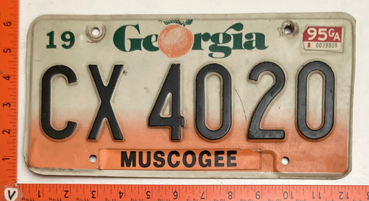 1995 Georgia #JCX4020 Light Truck License Plate