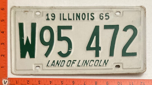 1965 Illinois #W95-472 Passenger License Plate