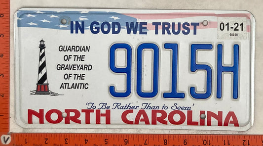 2021 North Carolina #9015H Passenger License Plate