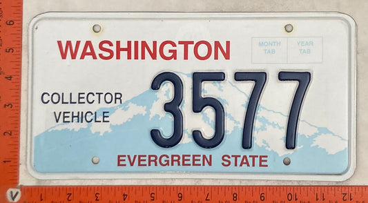 Undated Washington #3577 Collector Vehicle Passenger License Plate
