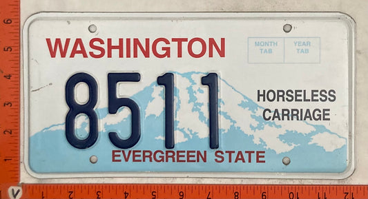 Undated Washington #8511 Horseless Carriage Passenger License Plate