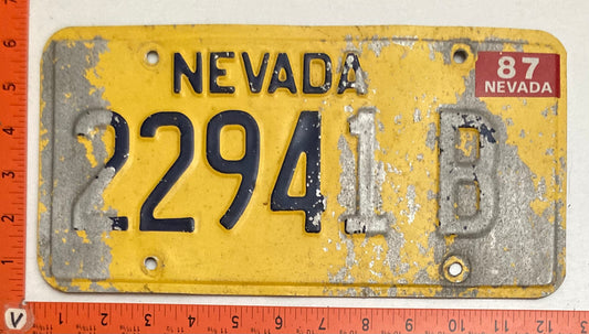1987 Nevada #22941 B Truck License Plate