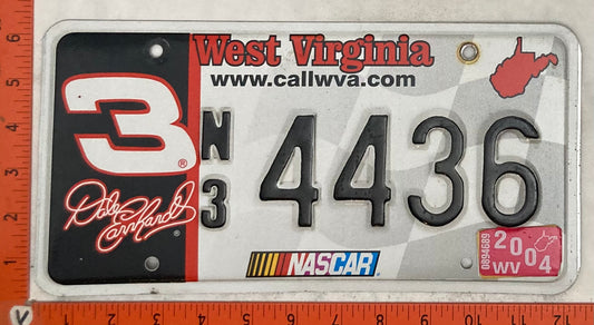 2004 West Virginia #N/3 4436 Passenger License Plate