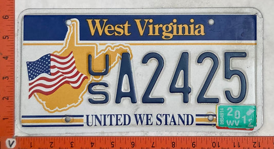 2012 West Virginia #U/S A2425 Passenger License Plate