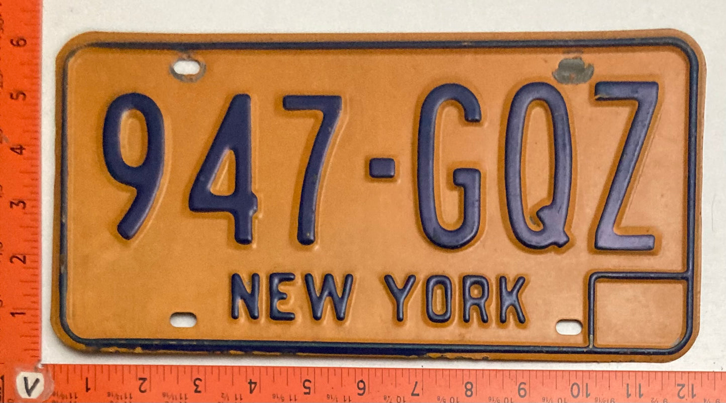 1973 New York #947-GQZ Passenger License Plate